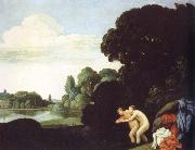 Carlo Saraceni landscape with salmacis and hermaphroditus painting